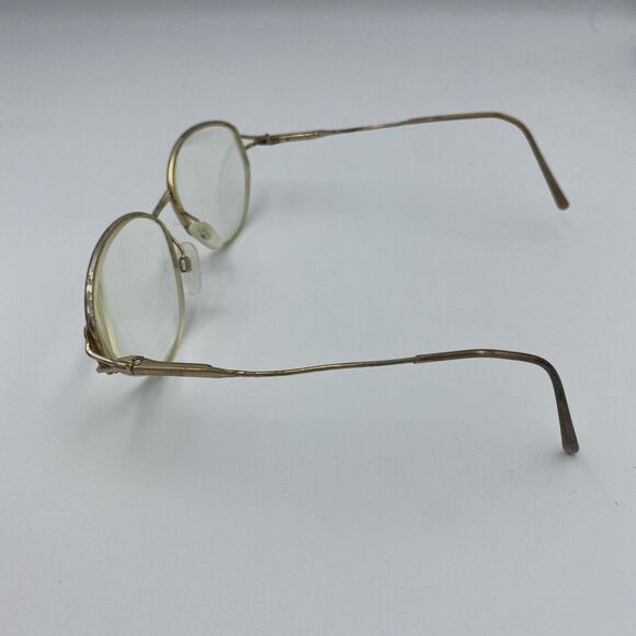 Vintage Safilo Elasta Gold Metal Eyeglasses Frames Only Italy‎ Adult Size - Picture 3 of 8